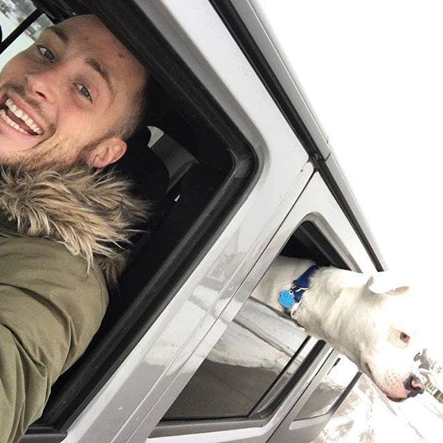 Dan Tillery adopts viral Diggy the Dog posts selfie on Facebook cops ticket