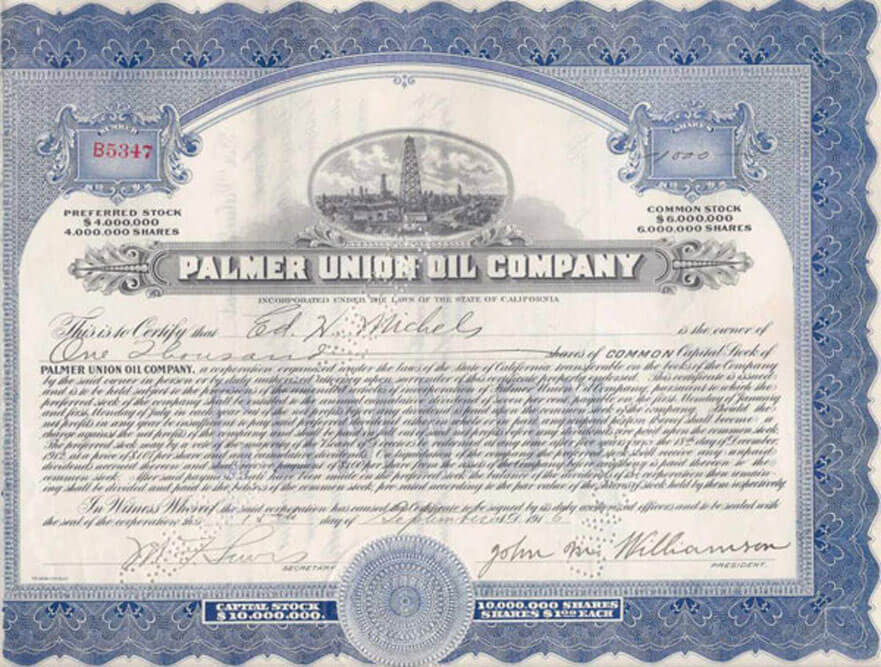 Stock Certificate: $130 Million