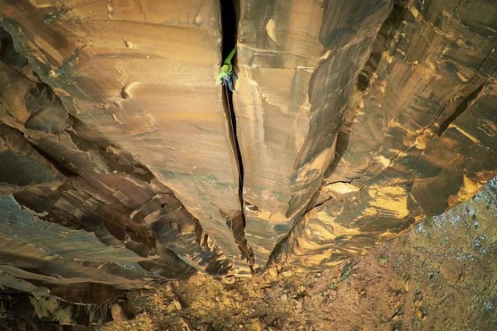 drones image - rock climber