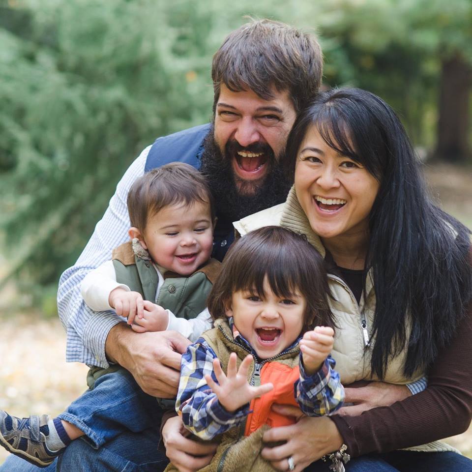 family photo outside